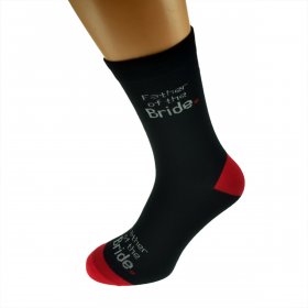 Black Heart Design Woven Wedding Socks - Father of the Bride