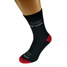 Black Heart Design Woven Wedding Socks - Brother of the Groom