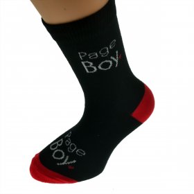 Black Heart Design Woven Wedding Socks - Page Boy