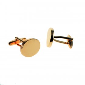 Cufflinks - Rose Gold Oval Plain