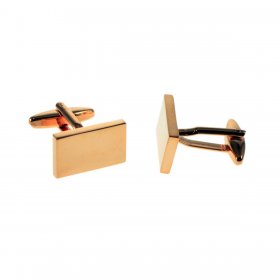 Cufflinks - Rose Gold Rectangle Plain