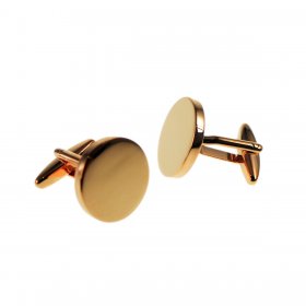 Cufflinks - Rose Gold Round Plain