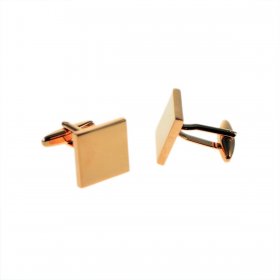 Cufflinks - Rose Gold Square Plain