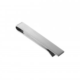 Tie Slide - Plain Brushed Rhodium 50mm
