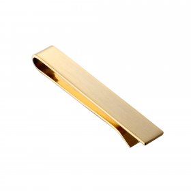 Tie Slide - Plain Brushed Gold Plated 50mm