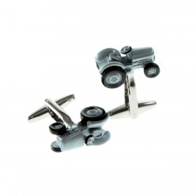 Cufflinks - Tractor High Detail Grey Farm Tractor