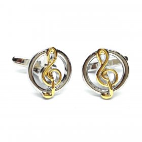 Cufflinks - Treble Clef Two Tone