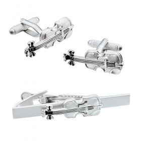 Tie Bar / Cufflink Set - Violin