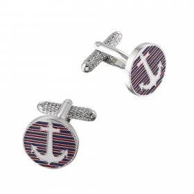 Cufflinks - Anchor Blue & Red