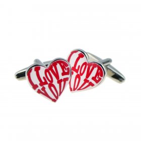 Cufflinks - Funky Love Design Heart Shaped