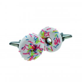 Cufflinks - Iced Donut with Coloured Sprinkles