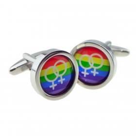 Cufflinks - Same Sex Female Sign Rainbow