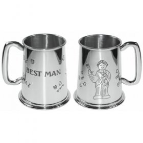 Tankard - Best Man, 1 pint capacity pewter tankard