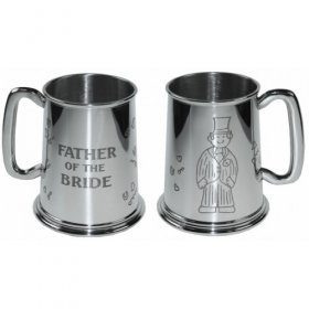Tankard - Father of the Bride, 1 pint capacity pewter tankard