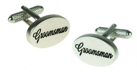 Cufflinks - Chrome Groomsman Wedding