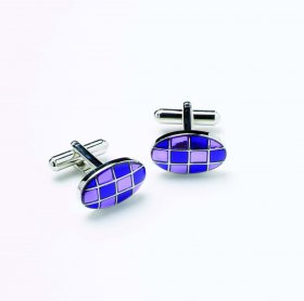 Cufflinks - Blue Mauve Oval