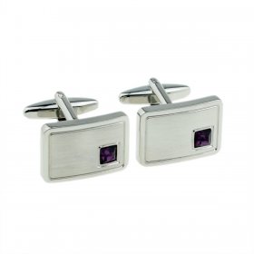 Cufflinks - Birthstone - 02 February - Amethyst Purple