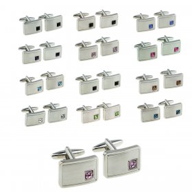 Cufflinks - Birthstone - 04 April - Clear Diamond