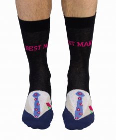 Cockney Spaniel Pair Black Best Man Socks (UK 6-11) 