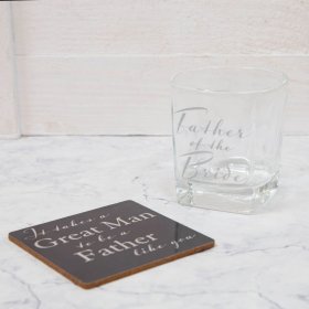 Amore Whisky Glass & Coaster Father of the Bride 