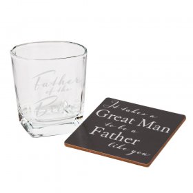 Amore Whisky Glass & Coaster Father of the Bride 
