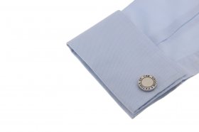 Cufflinks - Black Fill Wedding Cufflinks - Father of the Groom