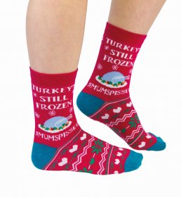 Cockney Spaniel Turkey's Still Frozen Fun Socks Cotton Christmas Xmas Gift (UK 4-8) 