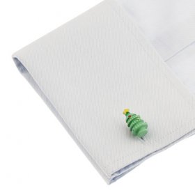 Cufflinks - Christmas Tree Green