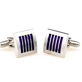 Cufflinks - Five Blue Stripe