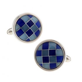 Cufflinks - Round Mosaic Multi-Colour