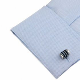 Cufflinks - Blue & Navy Wrapped Fabric