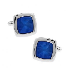 Cufflinks - Blue Maze Enamel