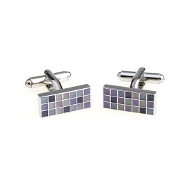 Cufflinks - Purple Mosaic Checker Board