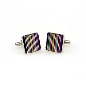 Cufflinks - Colourful Fashion Square Striped