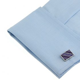 Cufflinks - Purple Damask Rectangle