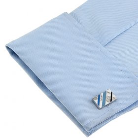 Cufflinks - Blue & Navy Stripes