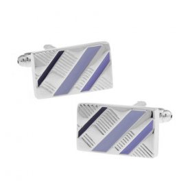 Cufflinks - Purple & Black Stripes