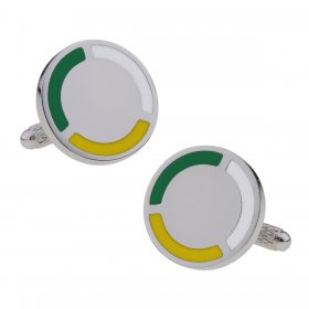 Cufflinks - Club & County - Green, White & Yellow