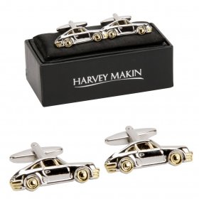 Cufflinks - Rhodium Plated Cufflinks - Silver/Gold Cars