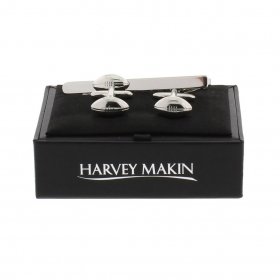 Rugby Ball Cufflinks and Tie Pin Set