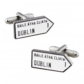 Irish County Road Sign Cufflinks - Dublin