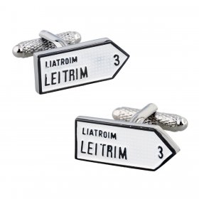 Irish County Road Sign Cufflinks - Leitrim