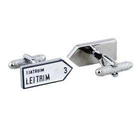 Irish County Road Sign Cufflinks - Leitrim