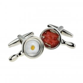 Cufflinks - Bacon & Eggs in the Pan