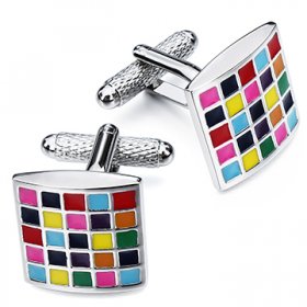 Cufflinks - Multi Colour Grid