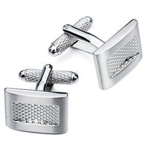 Cufflinks - Brushed Rhodium