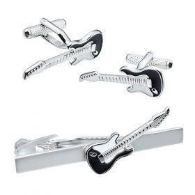 Tie Bar / Cufflink Set - Guitar Black