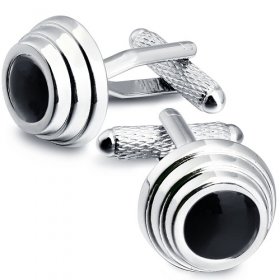 Cufflinks - Tuxedo Style Silver/Black