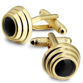 Cufflinks - Tuxedo Style Gold/Black