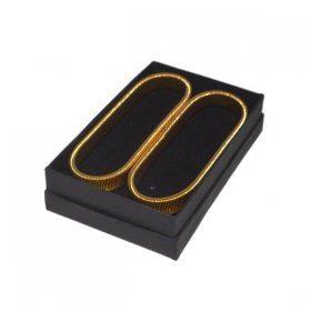 Elasticated Gold Coloured Metal Stretch Armbands in gift box
